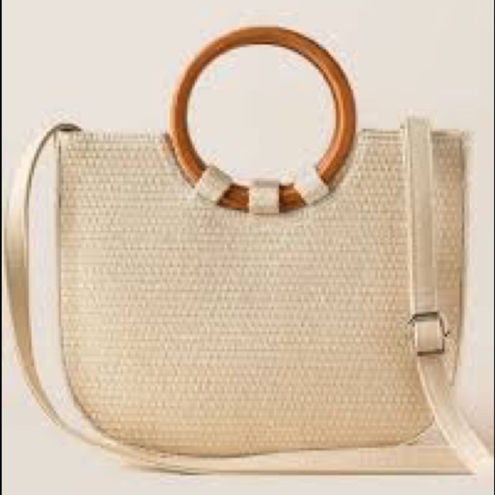 Straw Circle Handle Tote